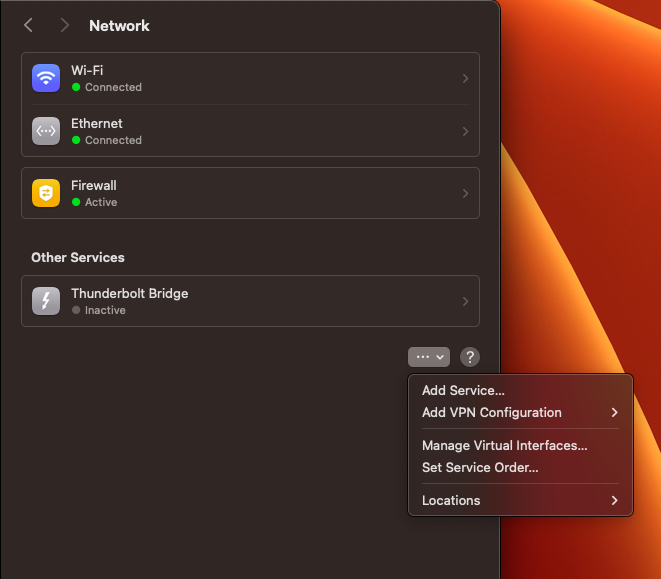 macOS Network Set Service Order
