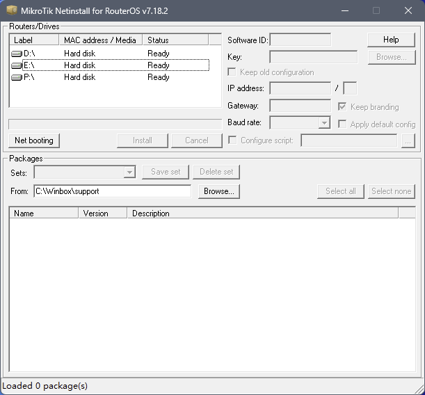 RouterOS NetInstall